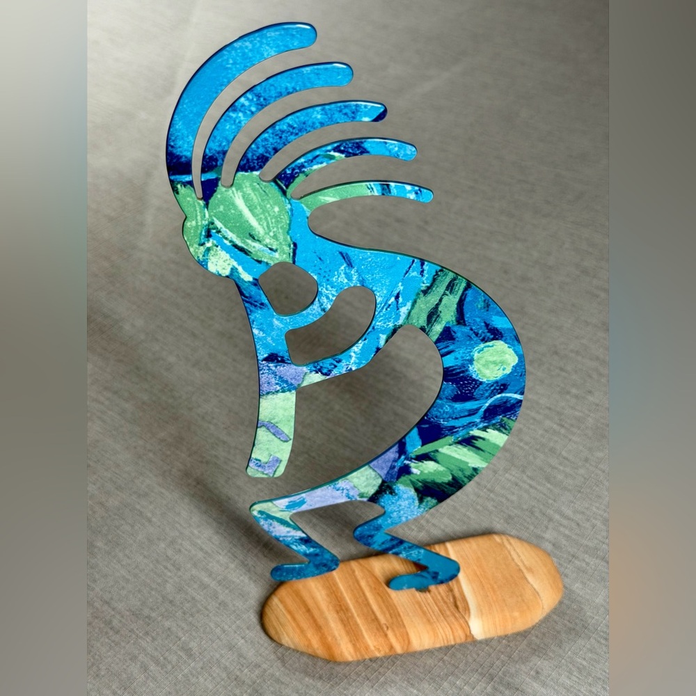Kokopelli Southwest Metal and Sandstone Sculpture Figure